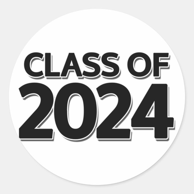 Class of 2024 classic round sticker (Front)