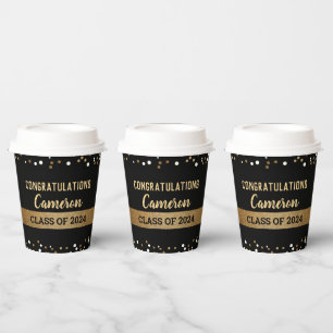 Class of 2024 Confetti Customizable Graduation Paper Cups