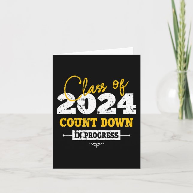 Class Of 2024 Count Down Fun Grad 2022 First Day J Card (Front)