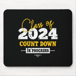Class Of 2024 Count Down Fun Grad 2022 First Day J Mouse Pad