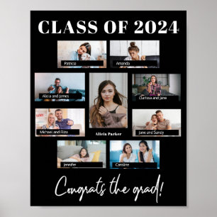 Class of 2024 custom 8 photo collage graduation  poster