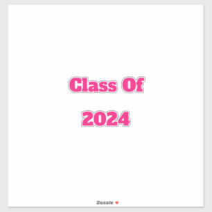 Class Of 2024 Custom Year Color Pink Bold