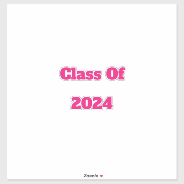 Class Of 2024 Custom Year Colour Pink Bold (Sheet)