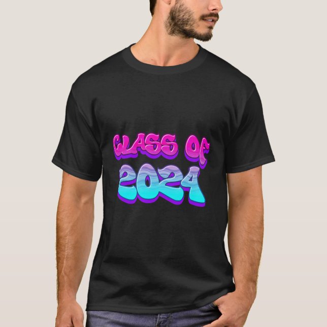 Class Of 2024 For High School Seniors Graffito T-Shirt (Front)