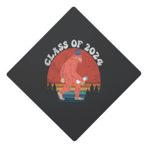 Class Of 2024 Funny Graduation Bigfoot Retro Gift  Graduation Cap Topper