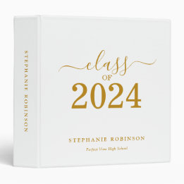 Class of 2024 Gold Script Graduation Binder