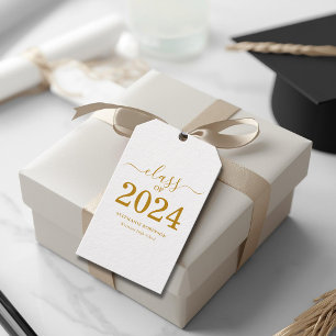 Class of 2024 Gold Script Graduation Gift Tags