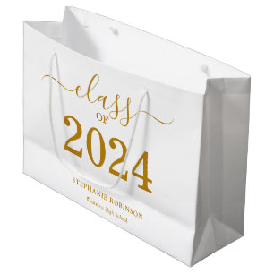 Class of 2024 Gold Script Graduation Large Gift Bag