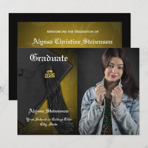 Class of 2024 Gold Tassel College Photo Graduation Invitation