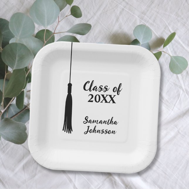 Class of 2024 Grad Tassel Personalized Graduation  Paper Plate (Class of 2024 Grad Tassel Personalized Graduation Paper Plates)