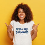 Class of 2024 graduate modern navy graduation T-Shirt<br><div class="desc">Celebrate graduation with this stylish t-shirt that features a bold "class of 2024 graduate" in navy brushy type along with customizable text that can be school name or something else. Pick your school colour shirt and rock this shirt proudly. Coordinates with the Lea Delaveris Design Bold Graduate collection of graduation...</div>