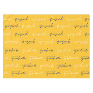 Class of 2024 Graduate Yellow Blue White Tablecloth
