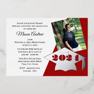 Class of 2024 Graduation Cap Foil Invitation
