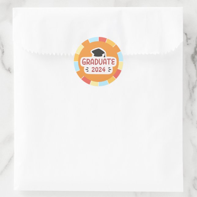 Class of 2024 Graduation Celebration Classic Round Sticker (Bag)