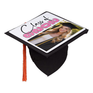 Class of 2024 Graduation Photo Typography Design Cap Topper