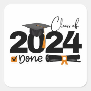 Class Of 2024 Graduation Square Sticker