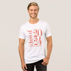 Class of 2024 Graduation with School Name Tri-Blend Shirt