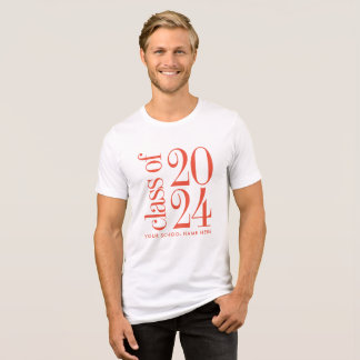 Class of 2024 Graduation with School Name Tri-Blend Shirt