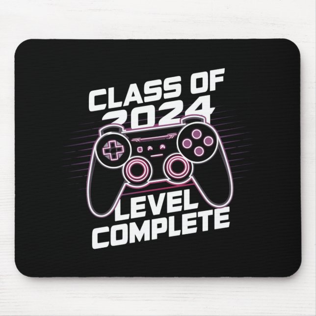Class Of 2024 Level Complete Senior Graduation Mouse Pad (Front)