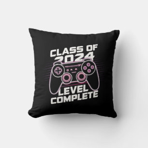 Class Of 2024 Level Complete Senior Graduation Throw Pillow