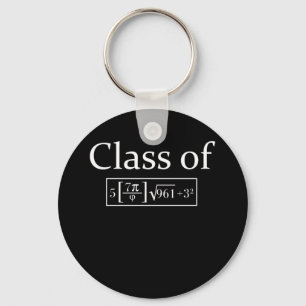 Class of 2024 Math Geek Pi 8th Grade Graduation Keychain