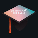 Class of 2024 Peach Blue Gradient Personalized  Graduation Cap Topper<br><div class="desc">Class of 2024 Retro Peach and Blue Gradient Personalized Graduation Cap Topper</div>