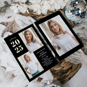 Class of 2024 Photo Black and Gold Grad Party