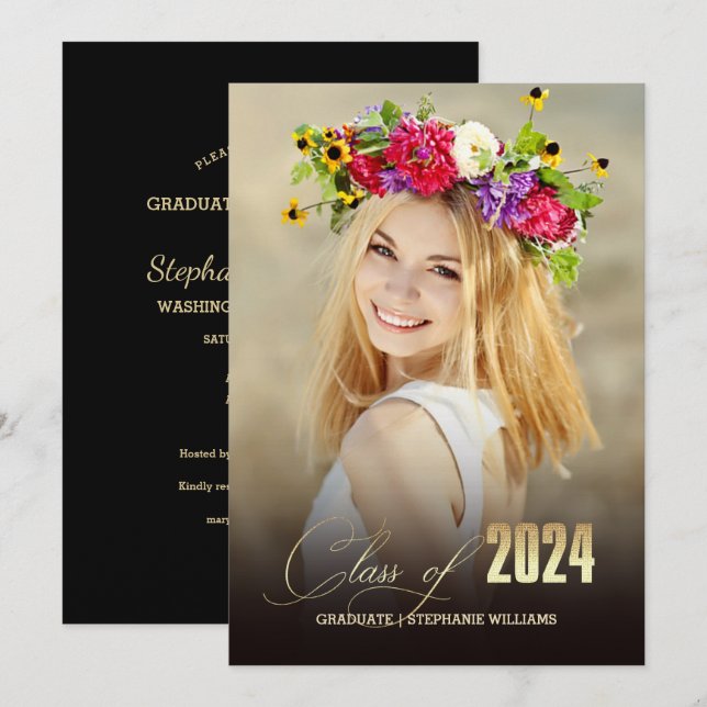 Class of 2024 | Photo Graduation Party Invitation (Front/Back)