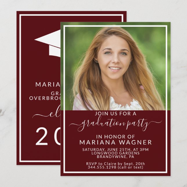 Class of 2024 Photo Graduation Party Invitation (Front/Back)