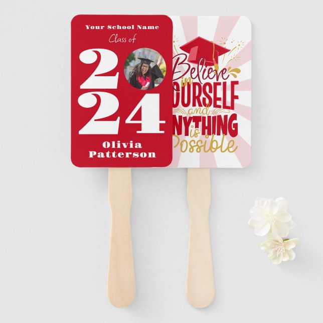 Class of 2024 Photo Personalized Hand Fan (Front and Back)