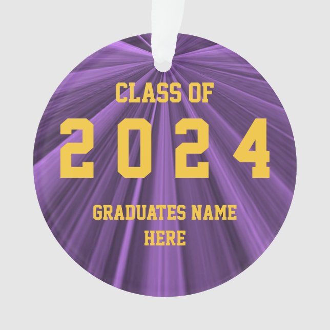 Class of 2024 Purple and Gold Ornament by Janz (Front)