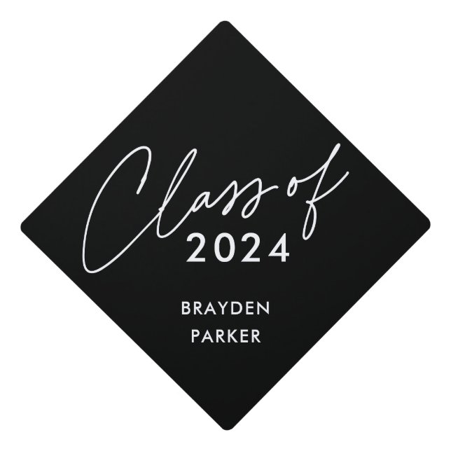 Class of 2024 Script Graduation Cap Topper (Front)
