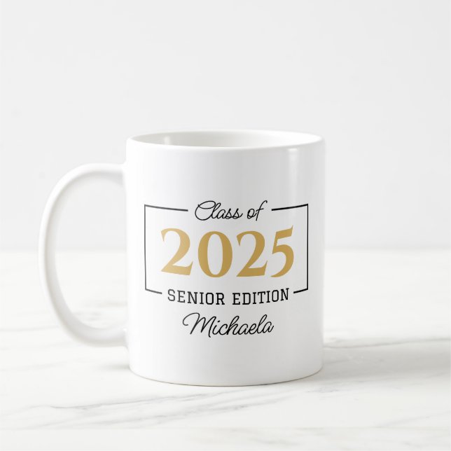 Class of 2024 Senior Edition Name Graduation Coffee Mug (Left)