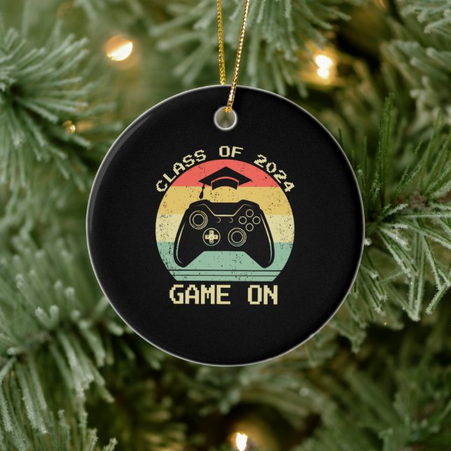 Class Of 2024 Senior Video Gamer Game On Graduatio Ceramic Ornament (Tree)