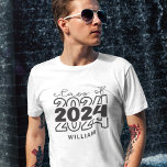 Class of 2024 senior with name T-Shirt<br><div class="desc">Get ready to make a stylish statement with this "Class of 2024" Zazzle t-shirt! Designed to celebrate your academic journey,  this tee is a must-have for all trendsetting graduates and s perfect to show off your class pride for all your high school or college adventures</div>