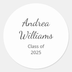 Class of 2024 Simple Graduation Return Address Classic Round Sticker