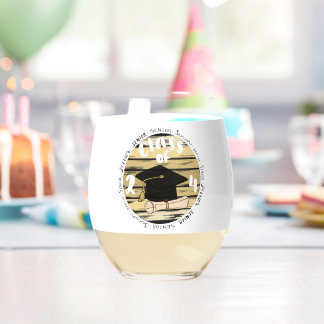 Class of 2024 stemless wine glass