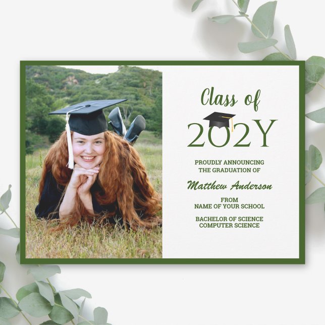 Class of 2024 Typography Graduate Photo Graduation Announcement (Creator Uploaded)
