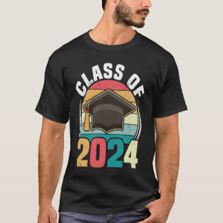 Class Of 2024 Vintage Senior 24 Grad School Gradua T-Shirt