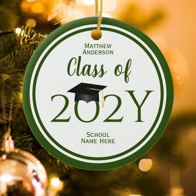 Class of 2025 2026 Elegant Graduation Graduate Ceramic Ornament (Creator Uploaded)
