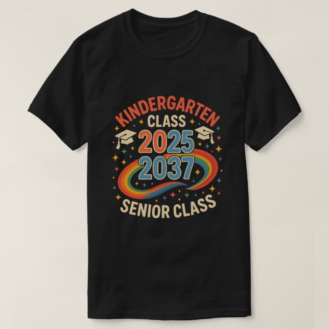 Class of 2025 2037 Kindergarten to Senior T-Shirt (Design Front)