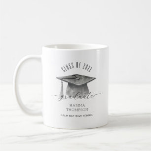 Class of 2025 Black and White Graduation Mug