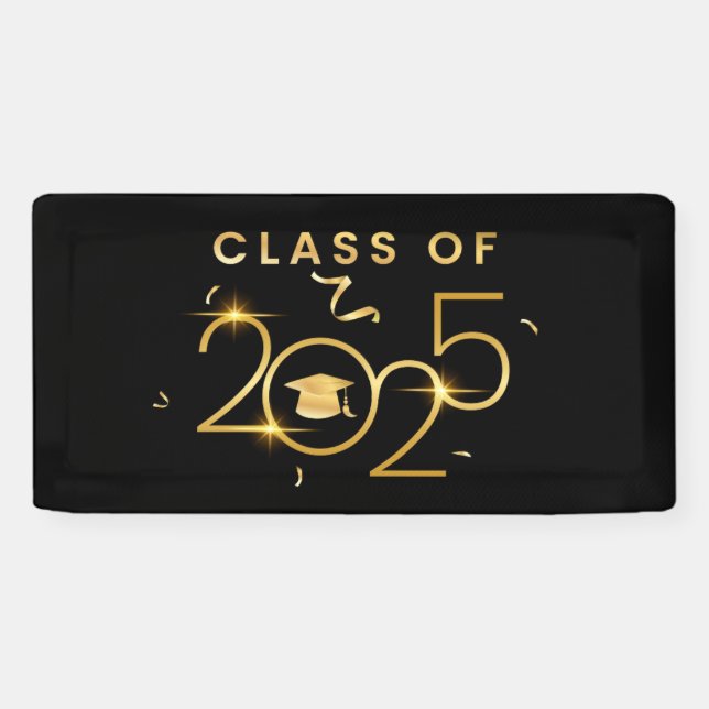 Class of 2025 Black & Gold Banner (Horizontal)