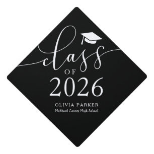 Class of 2025 Black Graduation Cap Topper