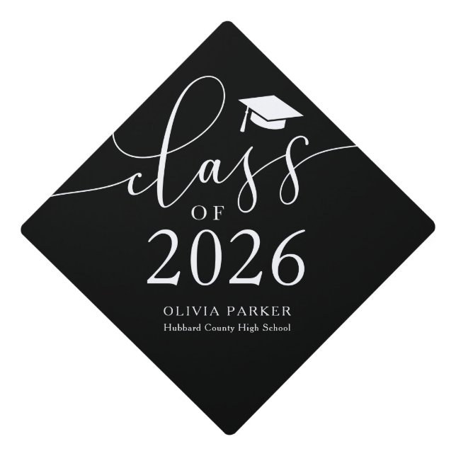 Class of 2025 Black Graduation   Cap Topper (Front)