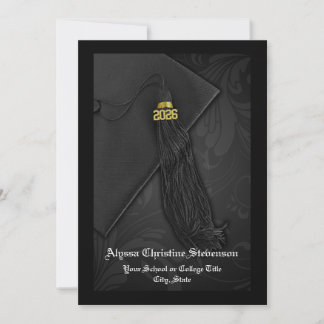 Class of 2025 Black Tassel Dignified Graduation Invitation