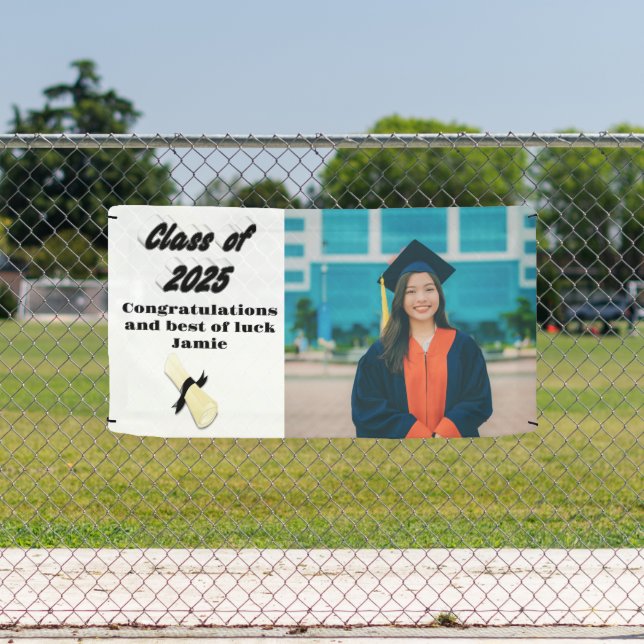 Class of 2025 black typograhy graduation photo  banner (Insitu)