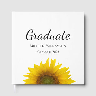 Class of 2025 Botanical Sunflower Graduation Party Guest Book