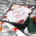 Class of 2025 Burgundy Blush Floral Graduate Graduation Cap Topper<br><div class="desc">Burgundy Blush Floral Graduation Hat. For further customization,  please use our design tool to modify this template.</div>