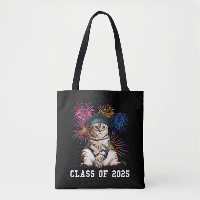 Class of 2025 Cat Lover Tote Bag (Front)